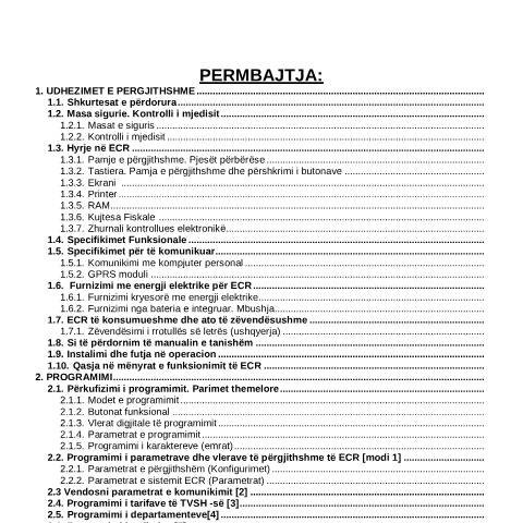 Document preview: Manuali perdorimit TREMOL S21 — Kompanite E Licencuara, Kosovë