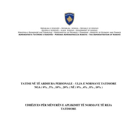 Document preview: Udhz_ndryshimi_normave_Tatimore_TAP — Udhezues Manuale Dhe Rregullore, Kosovë