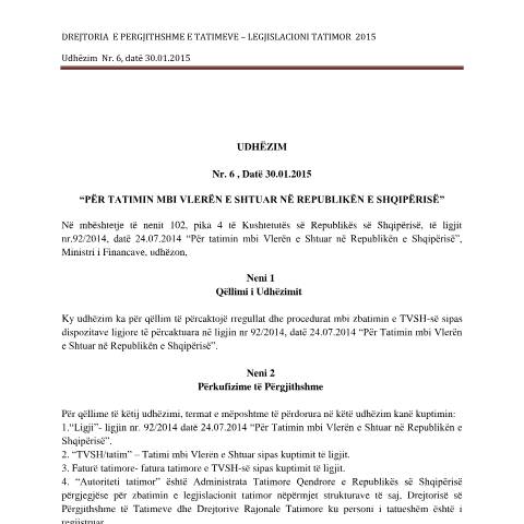 Document preview: Legjislacioni Tatimor 2015 — Legjislacion, Shqipëri