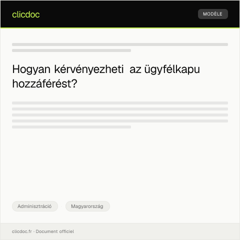 Document preview: Ügyfélkapu hozzáférés kérvényezése személyi adatok védelme érdekében — Adminisztráció, Magyarország