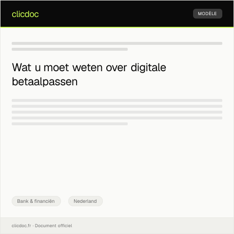 Documentvoorvertoning: Uitleg over de digitale betaalpassen — Bank & financiën, Nederland