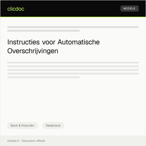 Documentvoorvertoning: Uitvoeren van automatische overschrijvingen — Bank & financiën, Nederland