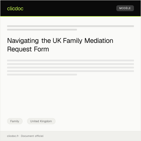 Document preview: UK Family Mediation Request Form — Family, United Kingdom