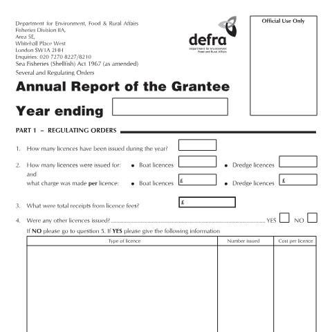 Document preview: Annual report of the grantee — Department for Environment, Food & Rural Affairs, United Kingdom