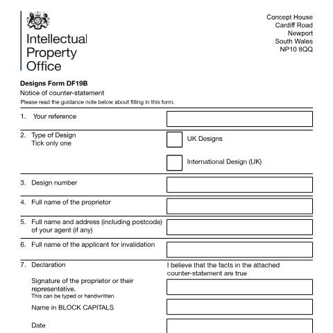 Document preview: Notice of counter-statement — Intellectual Property Office, United Kingdom