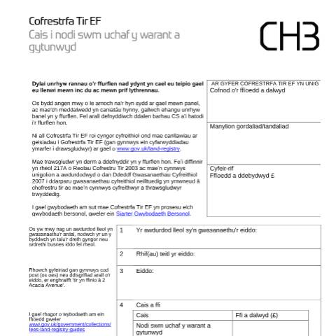 Document preview: Legal charges: security (CH3) — HM Land Registry, United Kingdom