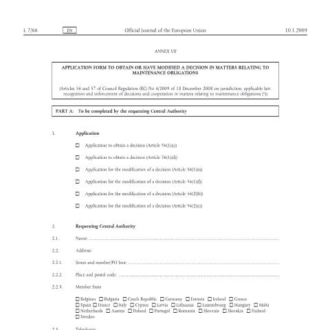 Document preview: Form REMO 8: Application to obtain or have modified a decision in matters relating to maintenance obligations — HM Courts & Tribunals Service, United Kingdom