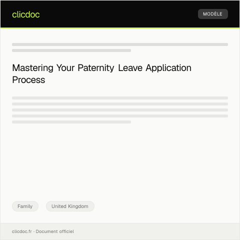 Document preview: UK Paternity Leave Application Form — Family, United Kingdom