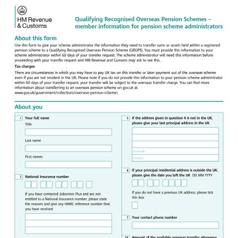 Document preview: Pension schemes: member information (APSS263) — HM Revenue & Customs, United Kingdom