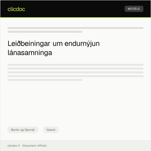 Document preview: Umsókn um endurnýjun á lánasamningi — Banki og fjármál, Ísland