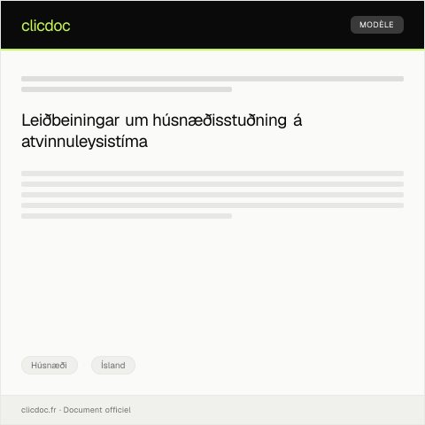 Document preview: Umsókn um húsnæðisstuðning á atvinnuleysistíma — Húsnæði, Ísland