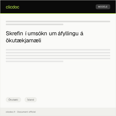 Document preview: Umsókn um áfyllingu á ökutækjamæli — Ökutæki, Ísland