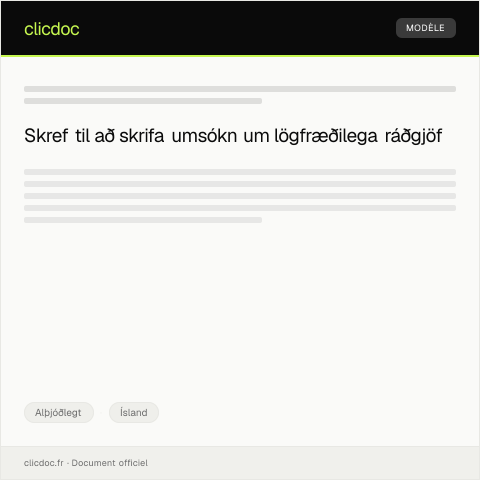 Document preview: Umsókn um alþjóðlega lögfræðilega ráðgjöf — Alþjóðlegt, Ísland