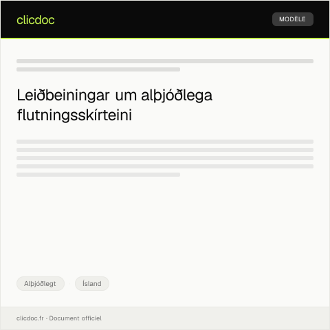Document preview: Umsókn um alþjóðlega flutningsskírteini — Alþjóðlegt, Ísland