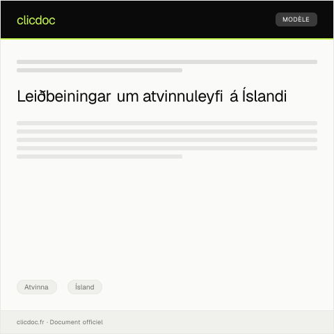 Document preview: Umsókn um atvinnuleyfi — Atvinna, Ísland