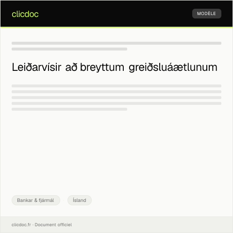 Document preview: Umsókn um breytt greiðsluáætlun hjá Landsbankanum — Bankar & fjármál, Ísland