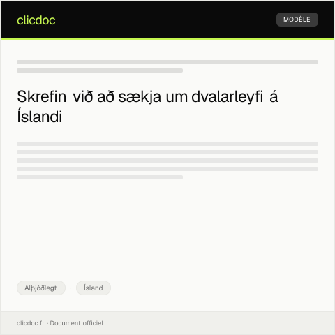 Document preview: Umsókn um dvalarleyfi — Alþjóðlegt, Ísland