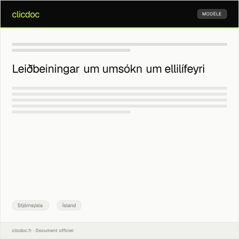 Document preview: Umsókn um ellilífeyri — Stjórnsýsla, Ísland