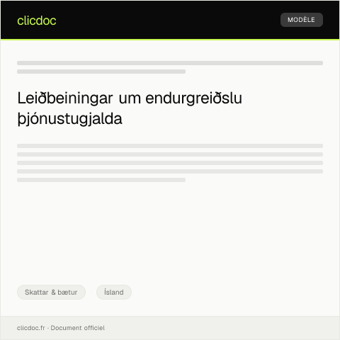 Document preview: Umsókn um endurgreiðslu þjónustugjalda — Skattar & bætur, Ísland