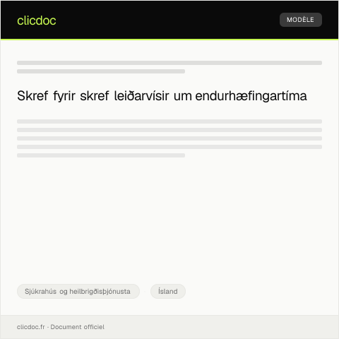 Document preview: Umsókn um endurhæfingartíma — Sjúkrahús og heilbrigðisþjónusta, Ísland