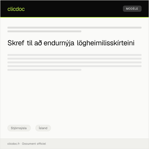 Document preview: Umsókn um endurnýjun á lögheimilisskírteini — Stjórnsýsla, Ísland
