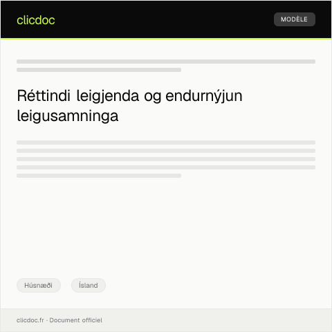 Document preview: Umsókn um endurnýjun leigusamnings — Húsnæði, Ísland