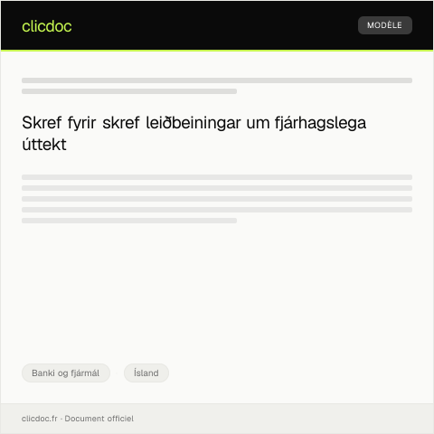 Document preview: Umsókn um fjárhagslega úttekt — Banki og fjármál, Ísland