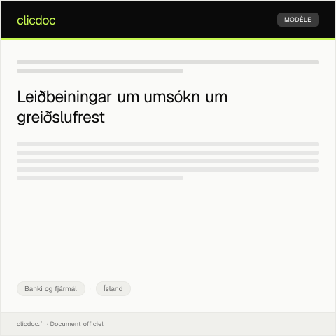 Document preview: Umsókn um greiðslufrest — Banki og fjármál, Ísland