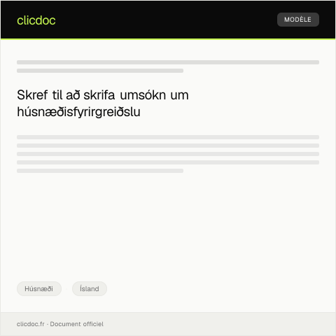 Document preview: Umsókn um húsnæðisfyrirgreiðslu — Húsnæði, Ísland