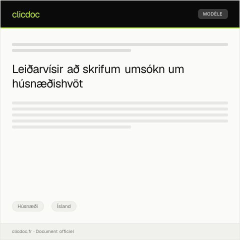 Document preview: Umsókn um húsnæðishvöt — Húsnæði, Ísland