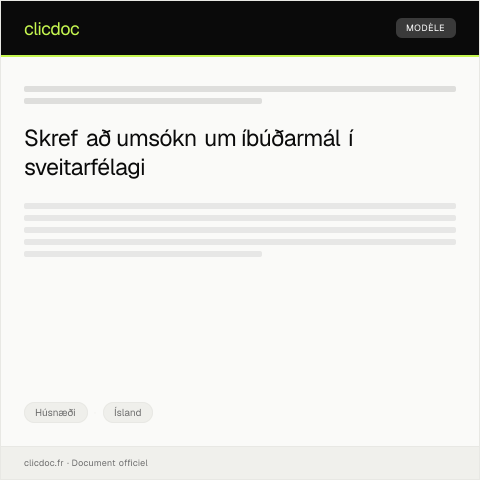 Document preview: Umsókn um íbúðarmál í sveitarfélagi — Húsnæði, Ísland