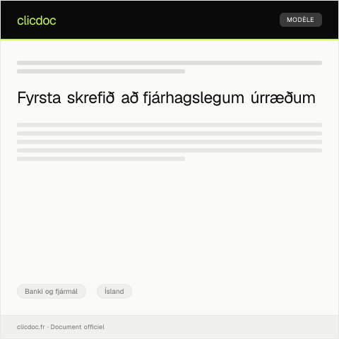 Document preview: Umsókn um innlánsforrit — Banki og fjármál, Ísland