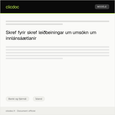 Document preview: Umsókn um innlánsáætlanir — Banki og fjármál, Ísland