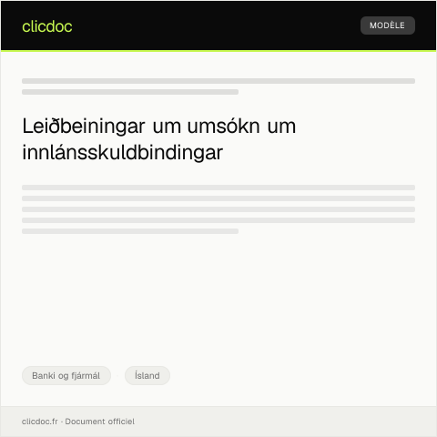 Document preview: Umsókn um innlánsskuldbindingar — Banki og fjármál, Ísland
