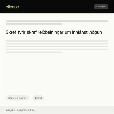Document preview: Umsókn um innlánstilhögun — Banki og fjármál, Ísland