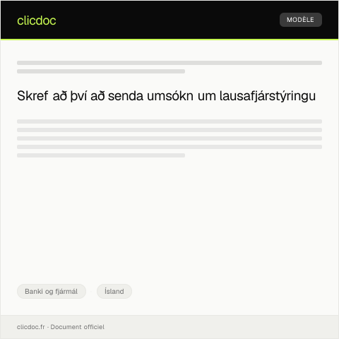 Document preview: Umsókn um lausafjárstýringu — Banki og fjármál, Ísland