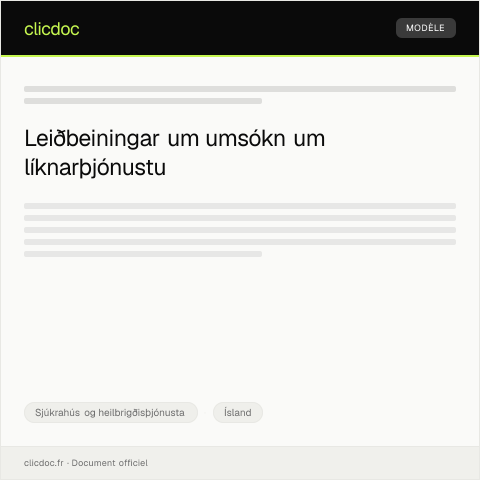 Document preview: Umsókn um líknarþjónustu — Sjúkrahús og heilbrigðisþjónusta, Ísland