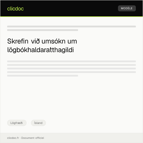 Document preview: Umsókn um lögbókhaldarátthagildi — Lögfræði, Ísland