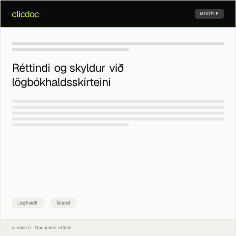 Document preview: Umsókn um lögbókhaldsskírteini — Lögfræði, Ísland