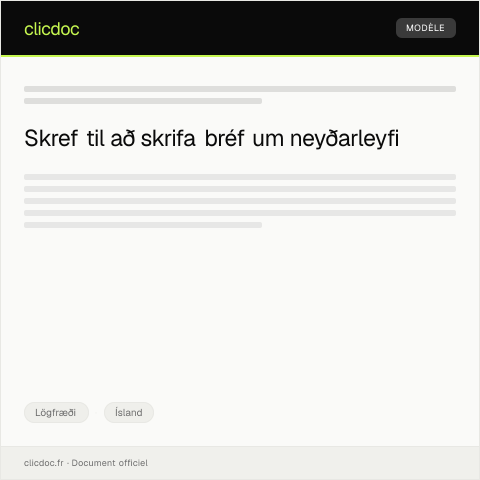 Document preview: Umsókn um neyðarleyfi — Lögfræði, Ísland