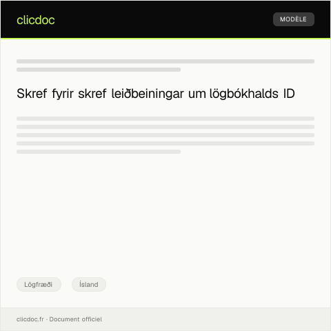 Document preview: Umsókn um útgáfu lögbókhalds ID — Lögfræði, Ísland