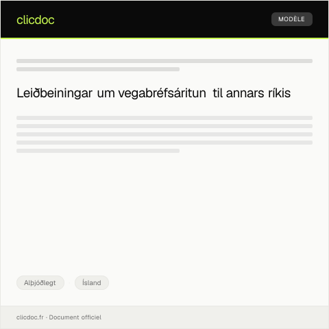 Document preview: Umsókn um vegabréfsáritun til annars ríkis — Alþjóðlegt, Ísland