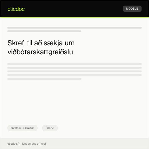 Document preview: Umsókn um viðbótarskattgreiðslu að hausti — Skattar & bætur, Ísland