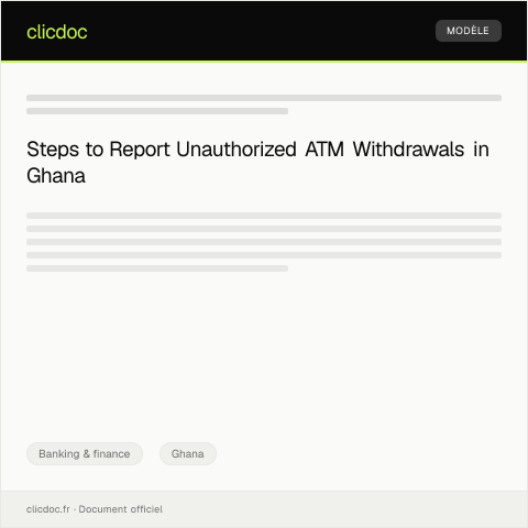 Document preview: Notification of Unauthorized ATM Withdrawal to Ghana Commercial Bank — Banking & finance, Ghana
