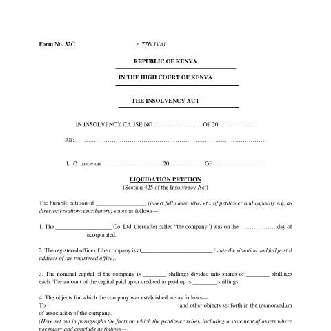 Document preview: f32c — Document, Kenya (CERFA n°f32c)