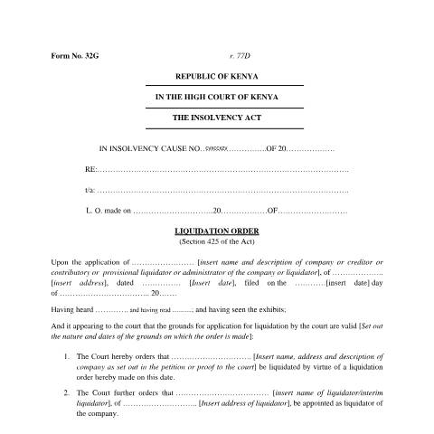 Document preview: f32g — Document, Kenya (CERFA n°f32g)