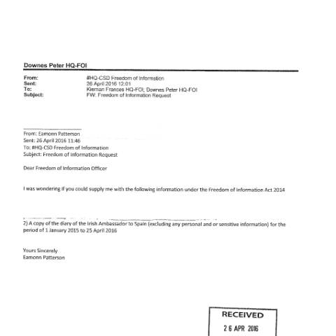 Document preview: FOI Request 16/053 — foi request 16053 — Department of Foreign Affairs, Ireland