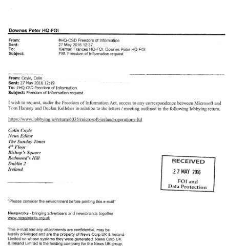 Document preview: FOI Request 16/069 — foi request 16069 — Department of Foreign Affairs, Ireland