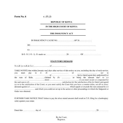 Document preview: f6(1) — Document, Kenya (CERFA n°f61)