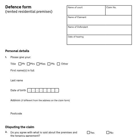 Document preview: Defend a claim for possession of a rented property: Form N11R — HM Courts & Tribunals Service, United Kingdom